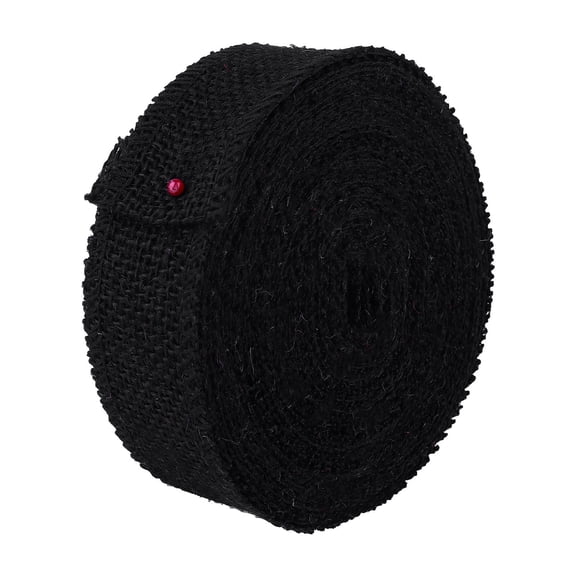 Soimiss 1 Set Black Burlap Wrapping Ribbon for Box Packaging Professional Users