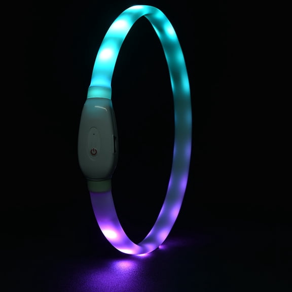 Soimiss 1 Set Glow in the LED Collar White Plastic with Battery for Nighttime Walking