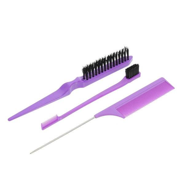Soimiss 1Set Violet Plastic Tail Comb Three Row Hair Styling Comb for Home and Salon Use