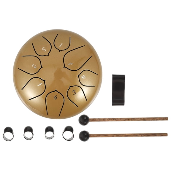 Soimiss Percussion Instruments for Adults Carbon Steel Alloy Golden 1 Set