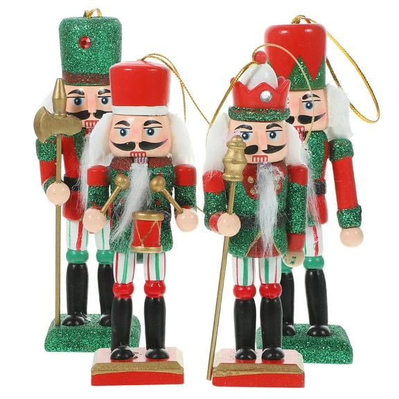Soimiss 1 Set Holiday Nutcrackers Wood Nutcracker Figurines Classic Christmas Theme Colleagues Living Room