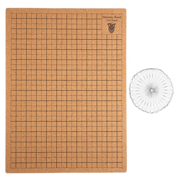 Soimiss Cork Macrame Board with Grid Design for Knitting and Weaving Projects Assorted Color