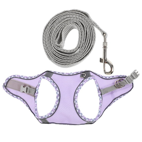 Soimiss 1Set Wear Resistant Purple Dog Harness Adjustable Neck and Chest Straps for Small Dogs