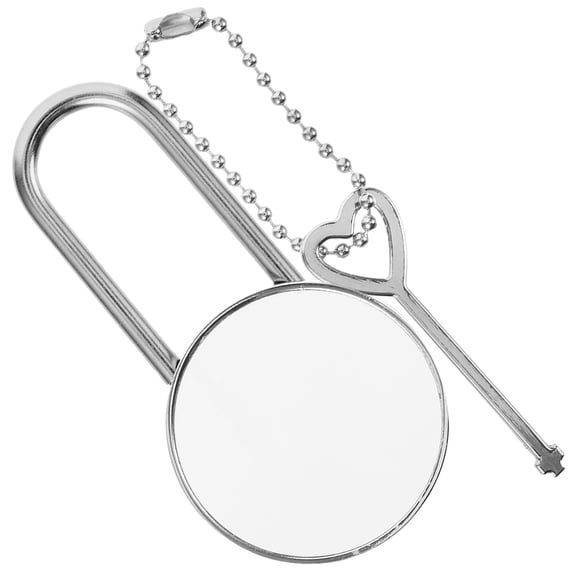 Soimiss 1 Set Retro Padlock Silver Metal DIY Thermal Transfer Design For Travel Luggage