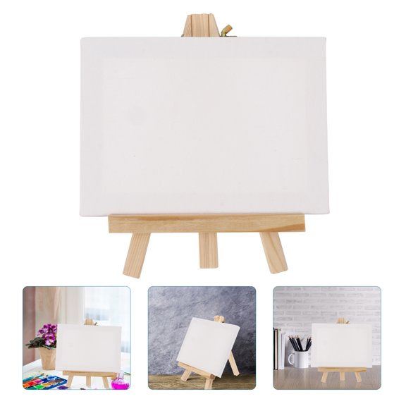 Soimiss 1Set White Wood Wooden Easel Painting Stand for Home Use and Art Parties