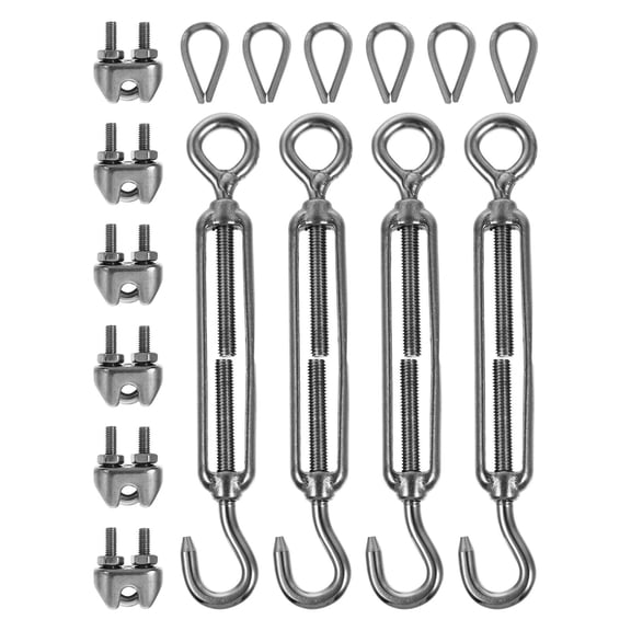 Soimiss 1 Set Wire Rope Fixed Hooks Stainless Steel for General Users