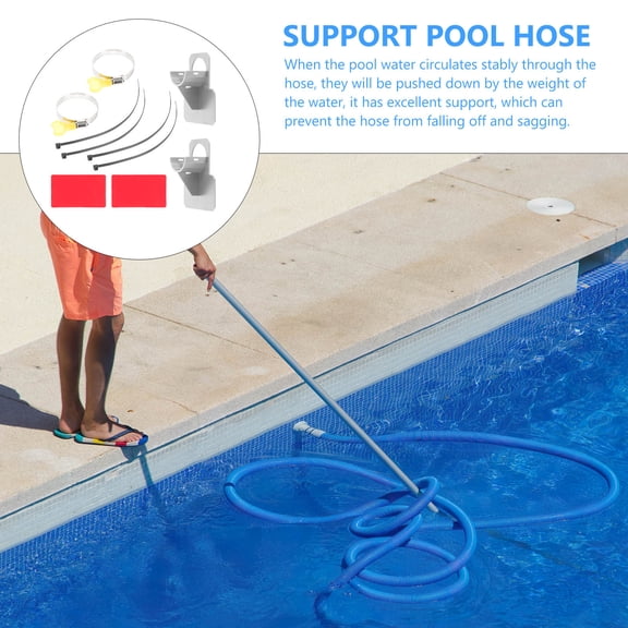 Soimiss 1 Set of Pool Pipe Supports for Reducing Sagging Grey Plastic