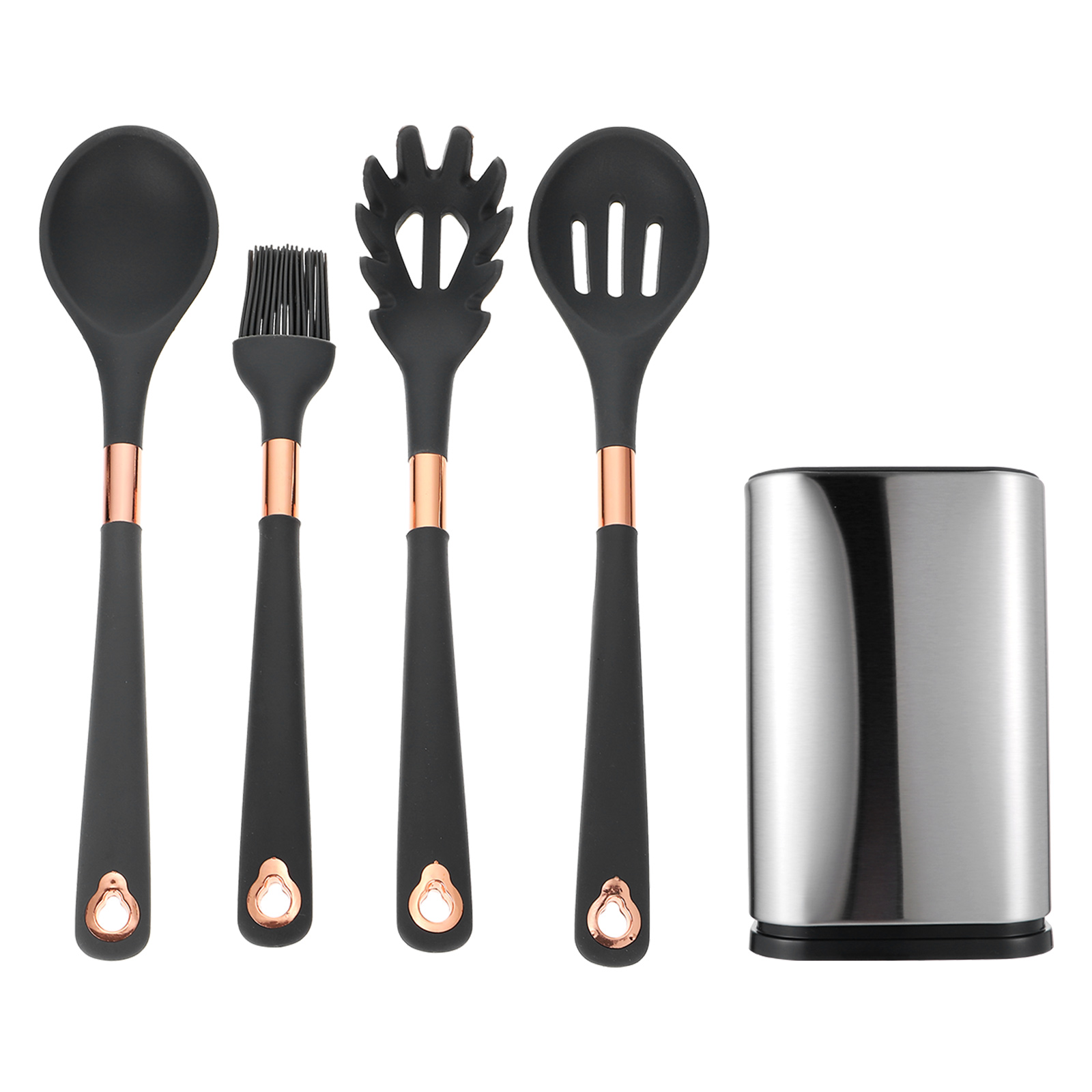 Soimiss 1Set Grey Silicone Spaghetti Server and Noodle Spoon Kitchen with Comfortable Handle for Home