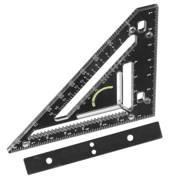 Soimiss 1 Set of Triangular Ruler for Carpentry Woodworking Measuring Ruler Black for Architects