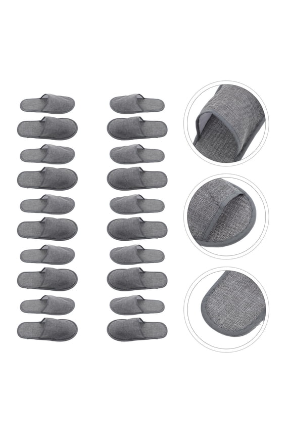 10 Pairs of Hotel Disposable Items Grey Cotton Linen for Guests