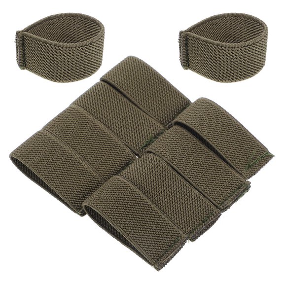 Soimiss 10Pcs Olive Green Elastic Nylon Belt Keepers for Outdoor Use Secure Adjustable Waist Strap Holders