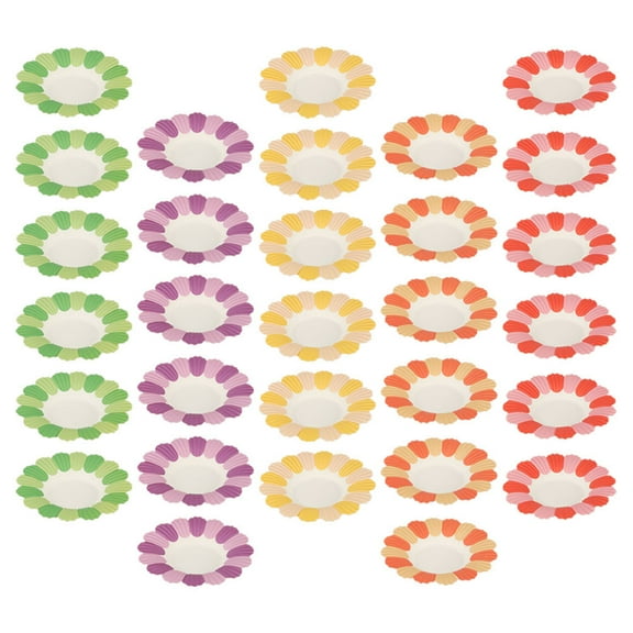 Soimiss 100 Count Assorted Color Disposable Paper Plates for Parties Easy Clean Up Lightweight Dinnerware