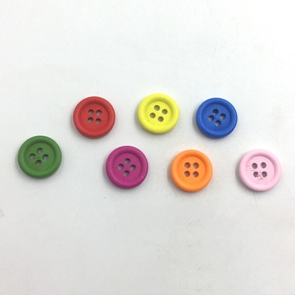 Soimiss 100 Pcs Wooden Sewing Button Fasteners for Clothing DIY Decoration Simple Design