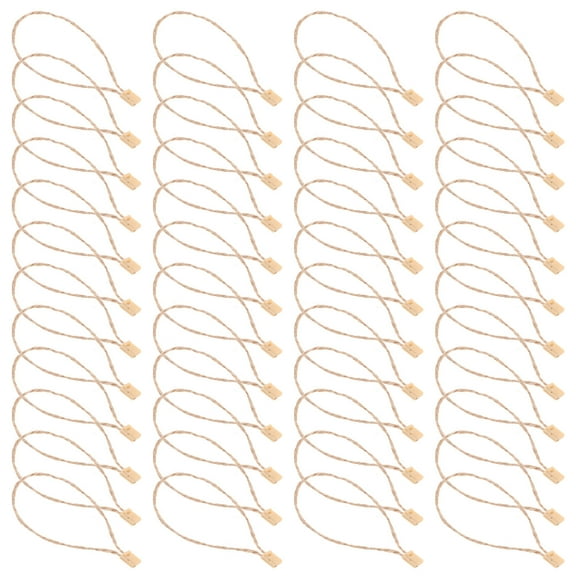 Soimiss 1000Pcs Brown Clothes Tag Rope with Durable Thread and Plastic Locker for Hanging Labels