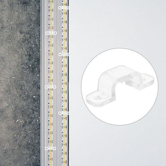 Soimiss 100Pcs Fixing Clips Transparent LED Tape Lights Holders Twistable and Durable