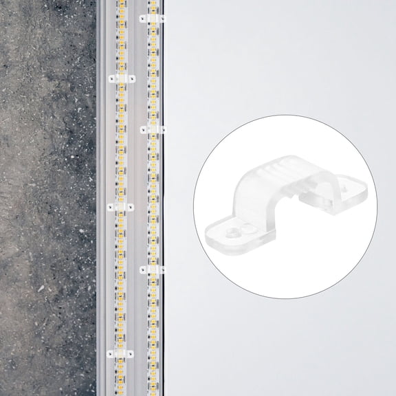 Soimiss Lights p Brackets Transparent PVC for LED Tape Lights 100Pcs