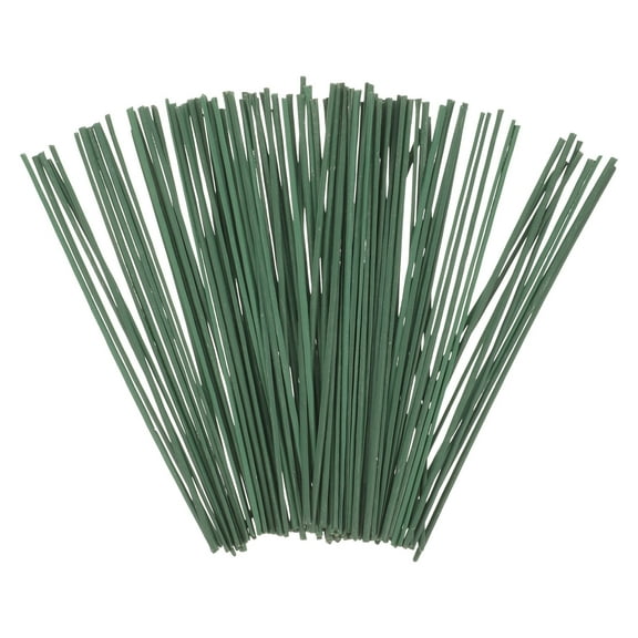 Soimiss 100pcs Wire Flower Stem Green Plastic for Artificial Flowers DIY Projects Wedding Setup