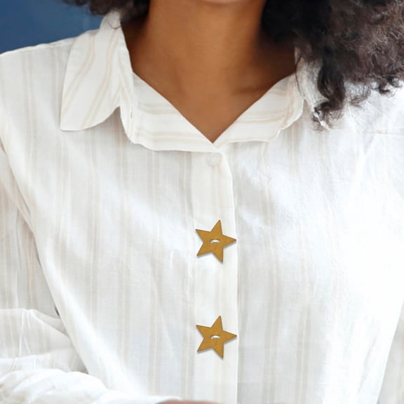 Soimiss Wooden Star Buttons for Clothes 100pcs Vintage Assorted Color Decorative Accessories 25mm