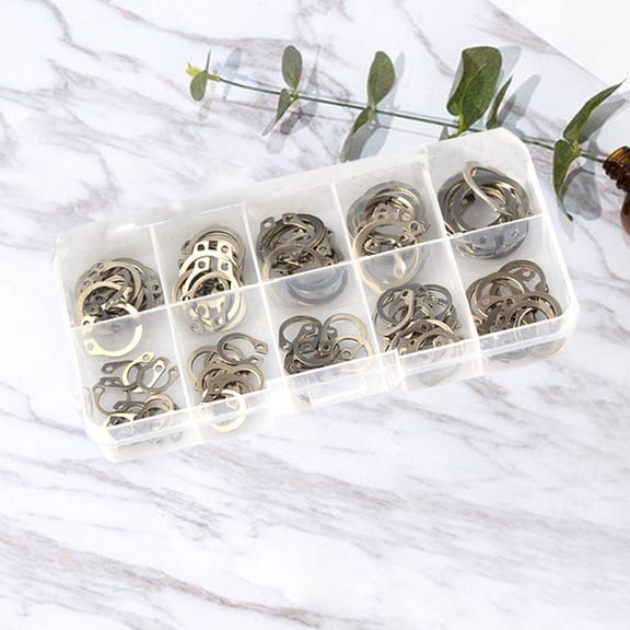 Soimiss 100pcs Shaft Circlip for Axle Fixation Stainless Steel Industrial Use Assorted Color