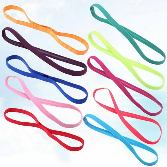Soimiss Elastic Sports Headbands Sports Headwraps Assorted Color 10Pcs for Fan Gear