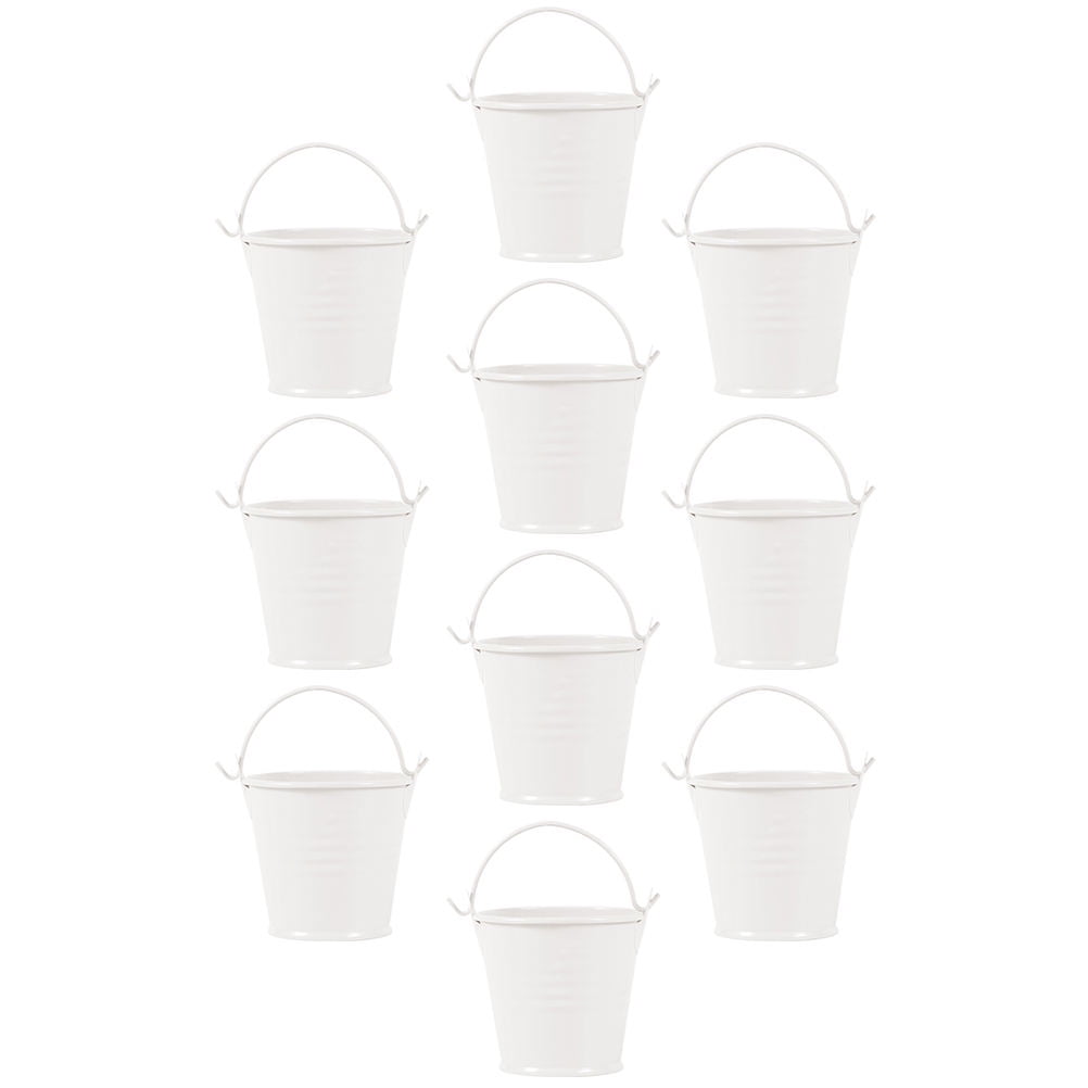 Soimiss Stylish White Tinplate Flower Pot, Multifunctional Storage ...