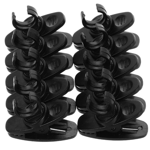 Soimiss 10Pcs Adjustable Collar Microphone Clips Black for Secure Mic Positioning in Recording