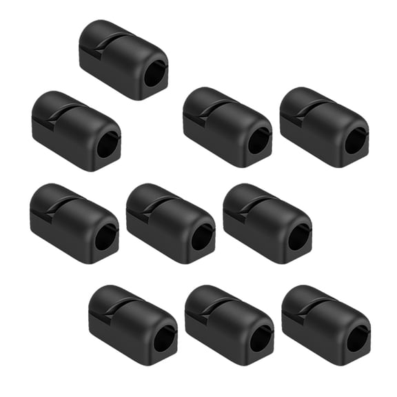 Soimiss 10Pcs Cord Keepers For Charging Cords Cable Clip Black Silicone Space Saving For Home Office
