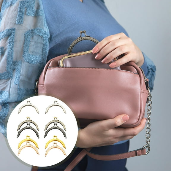 Soimiss 10Pack Metal Purse Frame for Clutch Bag DIY Projects Women Vintage Iron Black