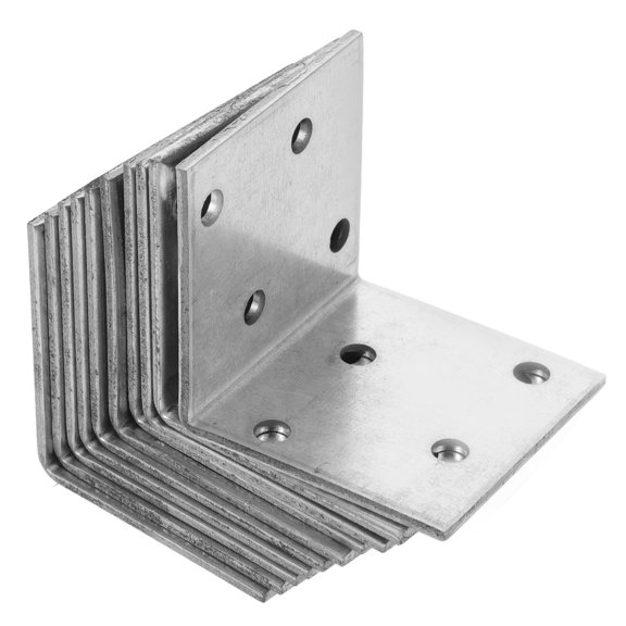 Soimiss 10Pcs Plated Silver Angle Brackets for Wood Furniture Durable Easy Install Braces