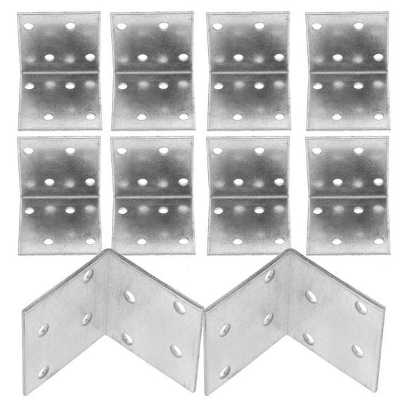 Soimiss 10Pcs Silver Angle Brackets for Wood Furniture Secure Durable Shelf Support