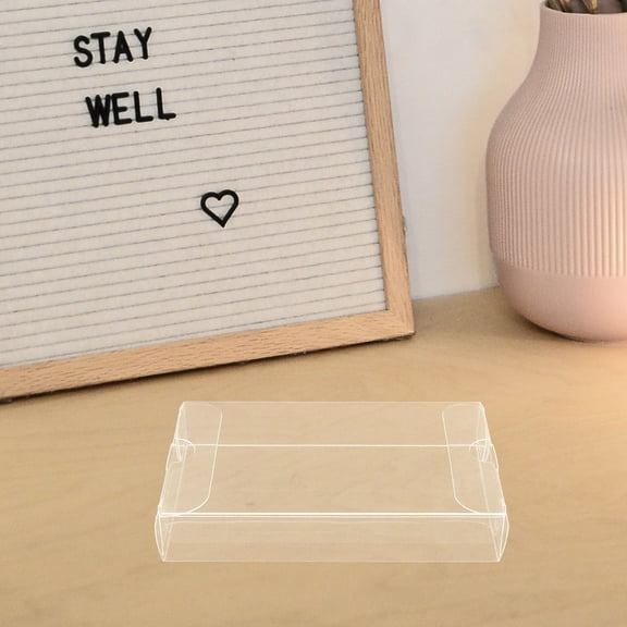 Soimiss 10Pcs Transparent PVC Cassette Tape Storage Container Stackable Music Display