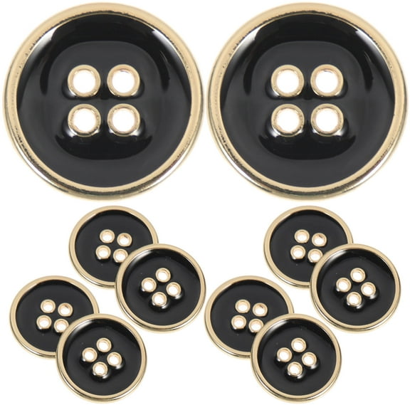 Soimiss Coat Buttons Replacement Alloy Buttons for Shirts Black 10Pcs