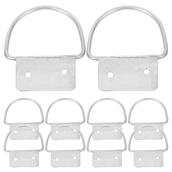 Soimiss 10Pcs Plated Silver Iron Trash Can Pull Ring Replacement Handles for Outdoor Garbage Cans Toolbox Chest