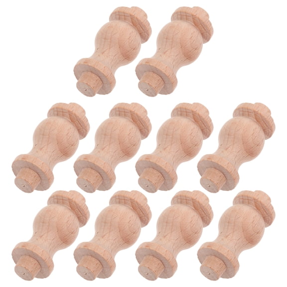 Soimiss 10Pcs Solid Wood Khaki Balusters for Indoor Staircase Decorative Railings