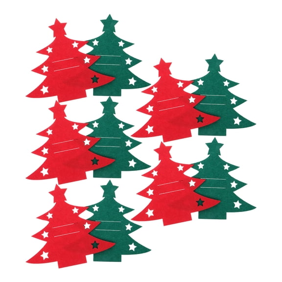 Soimiss 10Set Silverware Pouch Assorted Color Fabric Carry Holder for Christmas Parties