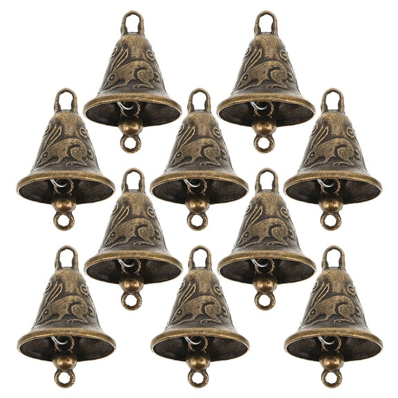 Soimiss 10pcs Antique Bells Small Antique Bell Golden Alloy Home Decor Wind Chime For Indoor Outdoor Use