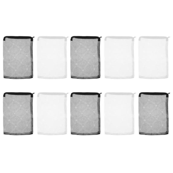 Soimiss 10Pcs Mesh Aquarium Filter Bag with Zipper Suitable for Fish Tank Filtration Assorted