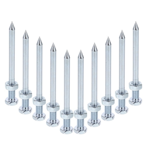 Soimiss 10Pcs Heavy Duty Lawn Aerator Shoes Spikes Silver Metal Replacement Pegs for Garden