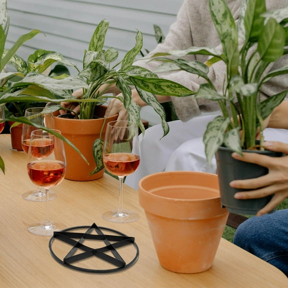 Soimiss 10Pcs Black Planter Risers for Pots with Anti Wear Ventilated Design and Stable Support