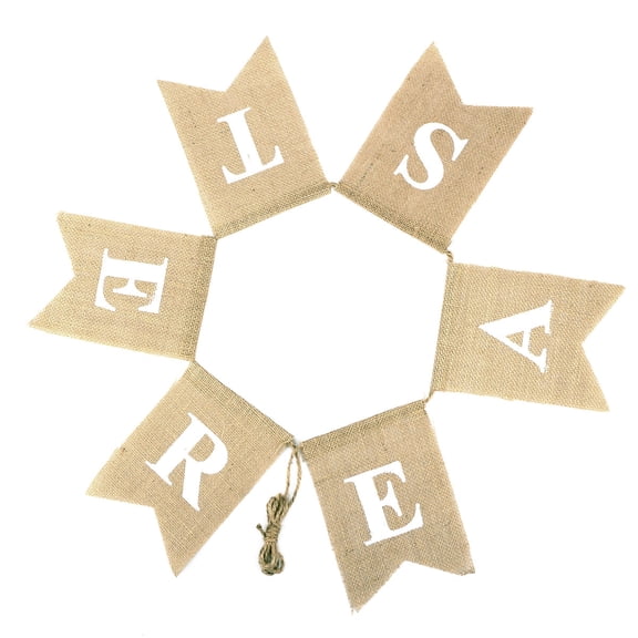 Soimiss Happy Easter Light Brown Burlap Banner Vintage Jute Gar for Easter Decorations