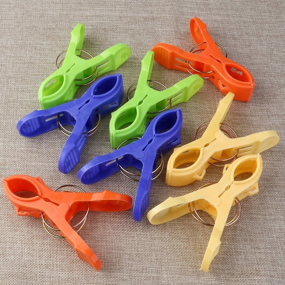 Soimiss 12Pcs Plastic Clothes Pins for Holding Towels Quilt and Clothes Securely on Outdoor Frames