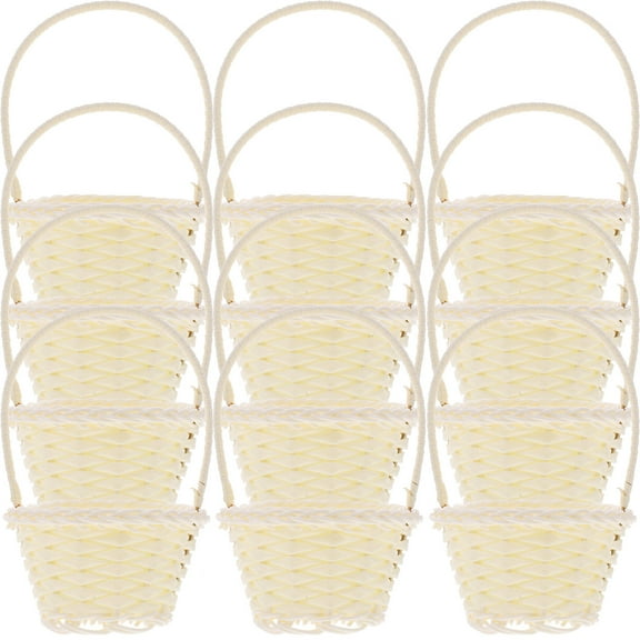 Soimiss 12Pcs Handheld Kids Basket for Outdoor Use Rustic Style Easter Celebrations