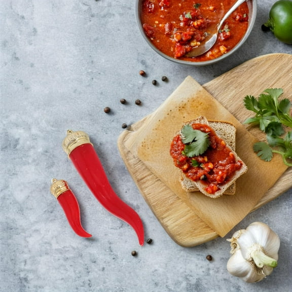 Soimiss 12Pcs Plastic Chili String Decoration Lifelike Design For Kitchen Home Decor