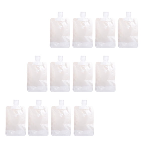Soimiss 12Pcs Space Saving Travel Cosmetic Pouches White Leakproof Portable Lotion Shampoo Containers