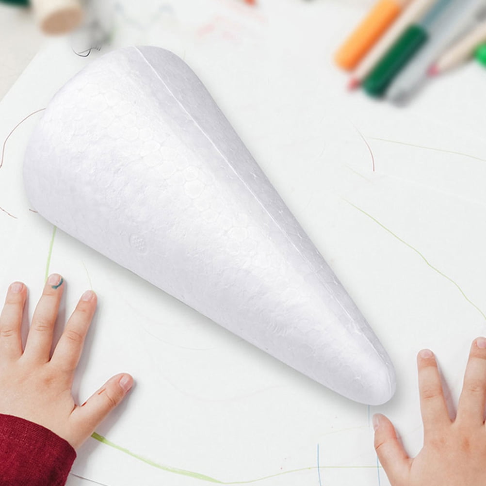 Soimiss 12Pcs White Foam Cones for Creative DIY Crafts Christmas Tree ...