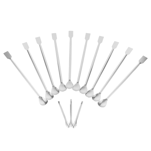 Soimiss 13Pcs Medicine Scoops Stainless Steel Handle Spoons for Kitchen Use