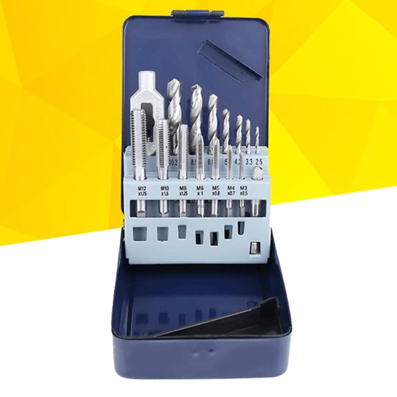 Soimiss 15Pcs Industrial Metric Tap Set with Durable Alloy Steel Screw Taps