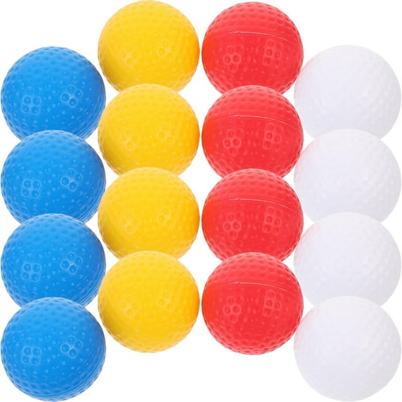 Soimiss 16Pcs Golf Practice Balls Assorted Colors Durable Plastic for Skill Training