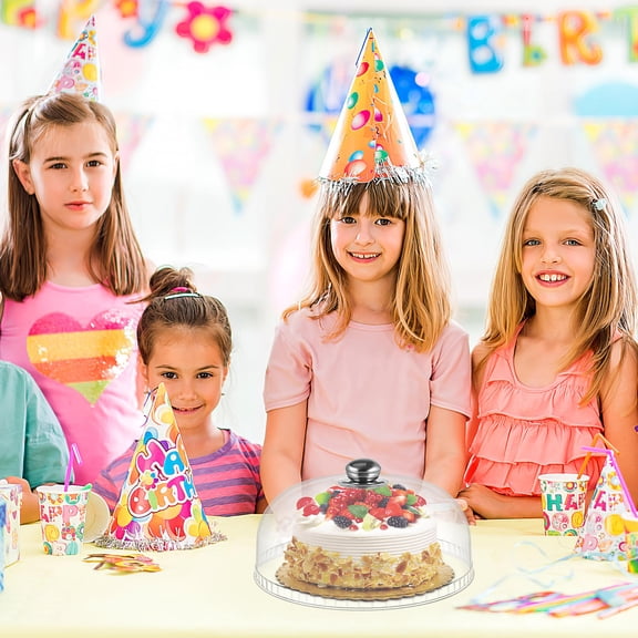 Soimiss 1Pc Premium Transparent Plastic Snack Tray Cover Sturdy Food Protective Dome