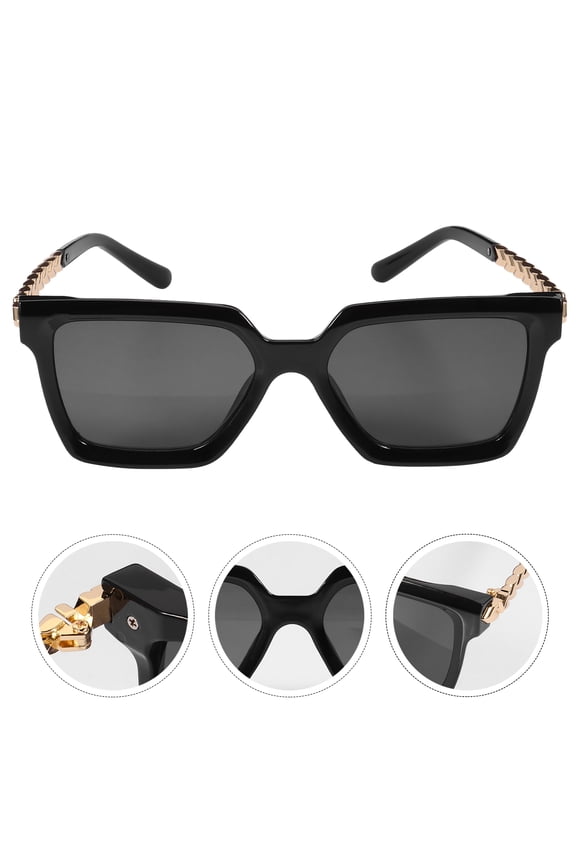 1Pack Cool Sunglasses Men Black Plastic Square Frame Shading Outdoor Beach Party